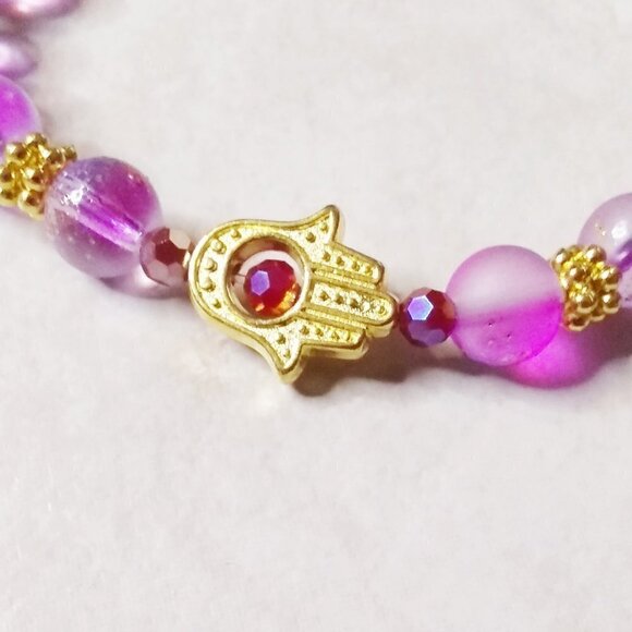 ๐๐๐ 3/$25!!! Flirty & Girly! Pretty in Pink! Hamsa Hand Protection Bracelet - Picture 6 of 7